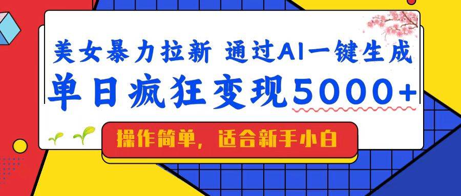 （14347期）美女暴力拉新，通过AI一键生成，单日疯狂变现5000+，纯小白一学就会！ 中创网 第1张