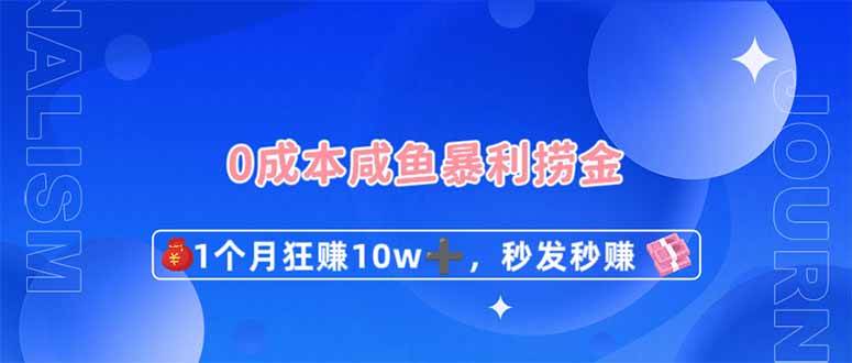 （14257期）0成本闲鱼暴利捞金，1个月狂赚10W+，秒发秒赚新玩法 中创网 第1张