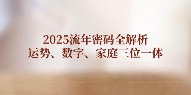 （14466期）2025流年密码全解析，运势、数字、家庭三位一体 中创网 第1张